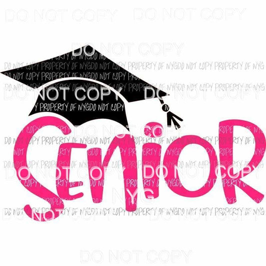 Senior pink cap graduation Sublimation transfers Heat Transfer