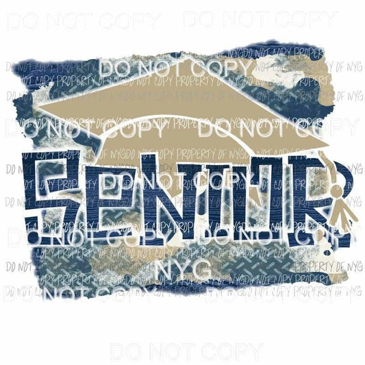 Senior square blue camo Sublimation transfers Heat Transfer