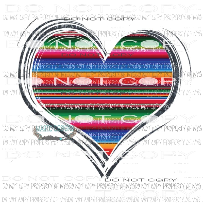 Serape heart Sublimation transfers Love valentines day heart Heat Transfer