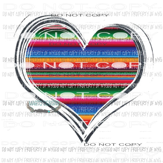 Serape heart Sublimation transfers Love valentines day heart Heat Transfer