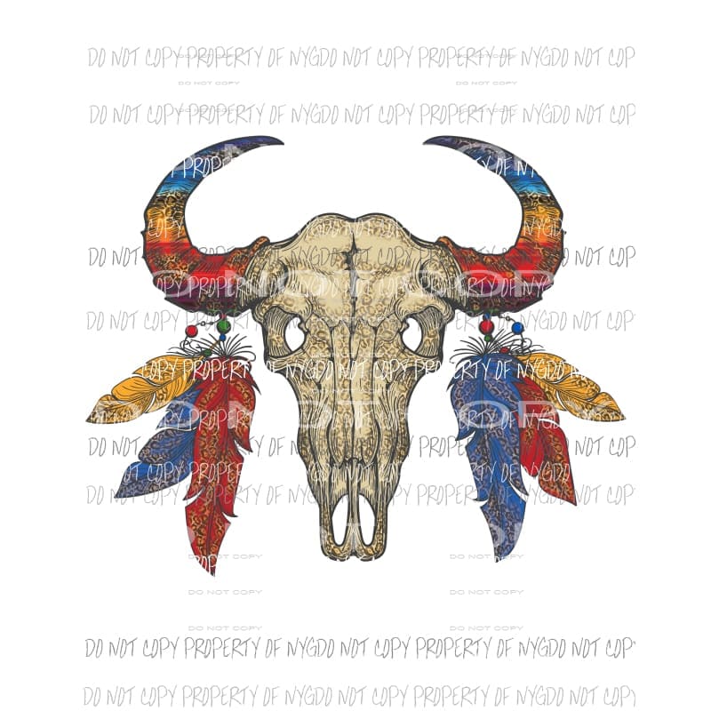 Serape Leopard Buffalo Skull feathers Sublimation transfers Heat Transfer