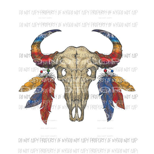 Serape Leopard Buffalo Skull feathers Sublimation transfers Heat Transfer