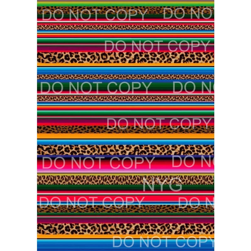 Serape Leopard Stripes Sheet Sublimation transfers - Heat 