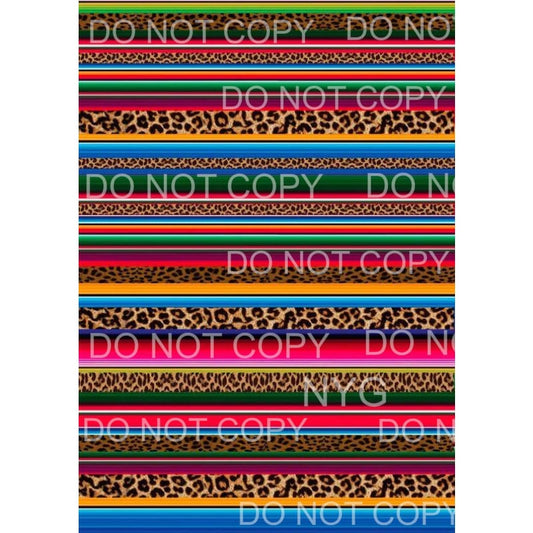 Serape Leopard Stripes Sheet Sublimation transfers - Heat 