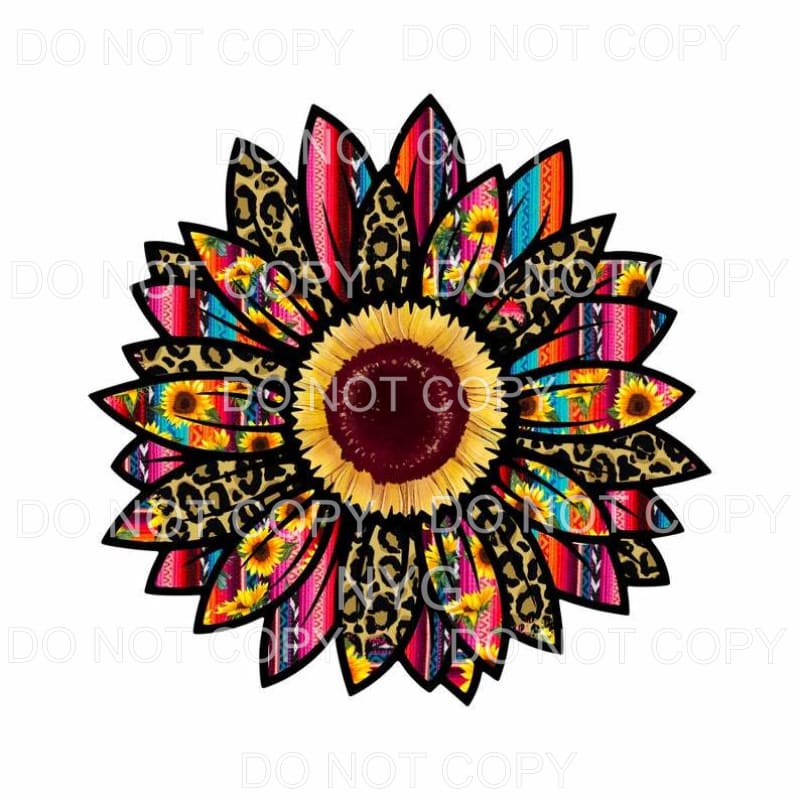 Serape Leopard Sunflower Sublimation transfers - Heat 