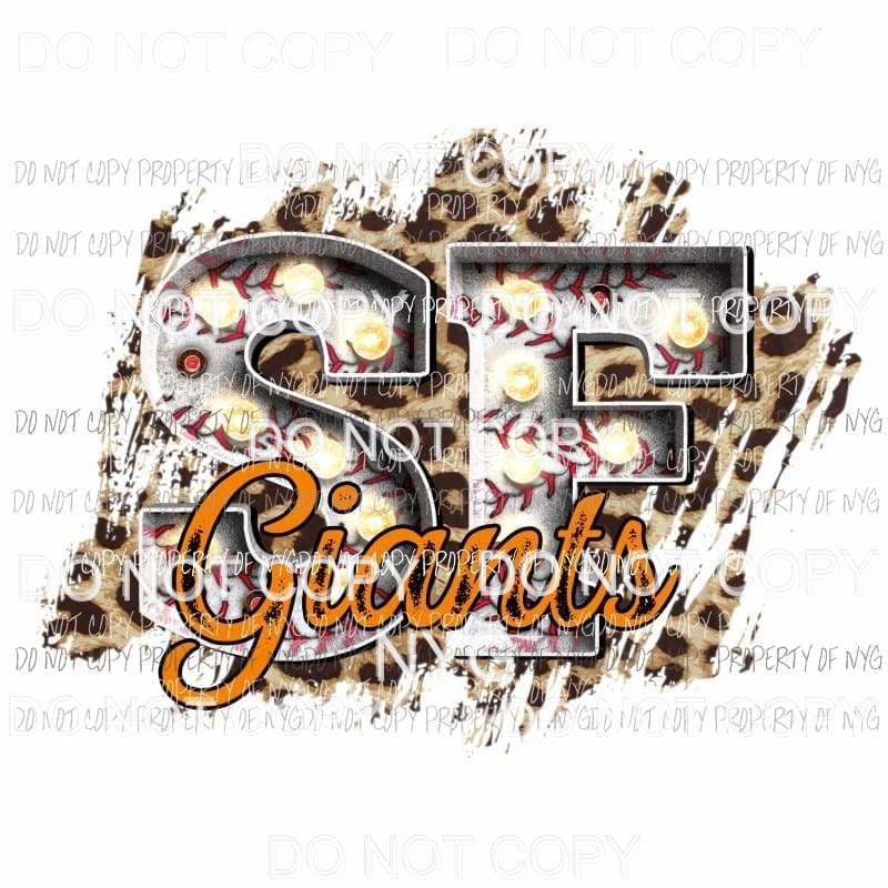 SF Giants baseball marquee San Francisco leopard Sublimation transfers Heat Transfer