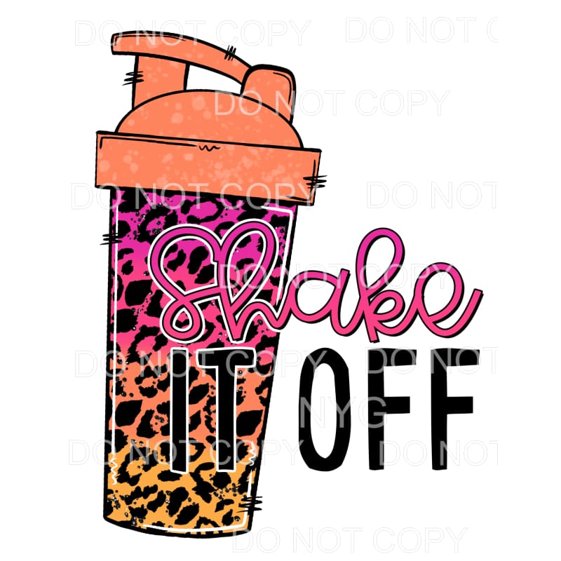 Shake It Off Pink Orange Leopard Shaker Bottle Sublimation 