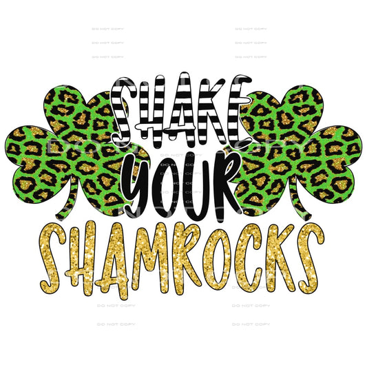 Shake Your Shamrocks Leopard Gold St Patricks Day #2577 