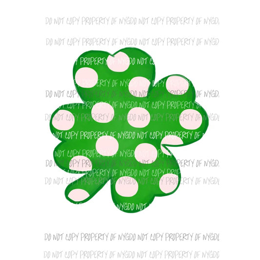 Shamrock green polka dot watercolor Sublimation transfers Heat Transfer