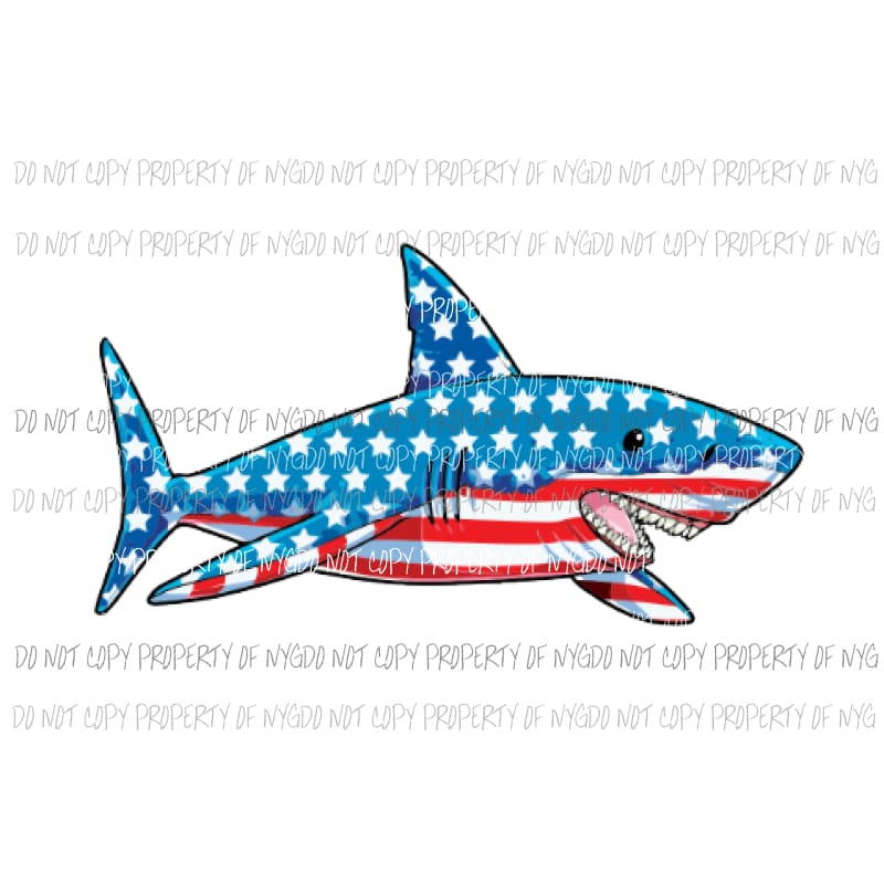 Shark Flag Sublimation transfers usa 4th of july america memorial labor day Heat Transfer