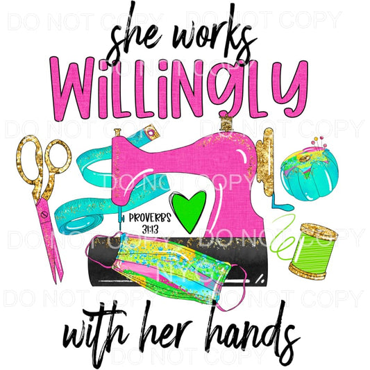 She Works Willingly Mask Maker Pink Colorful Supplies 