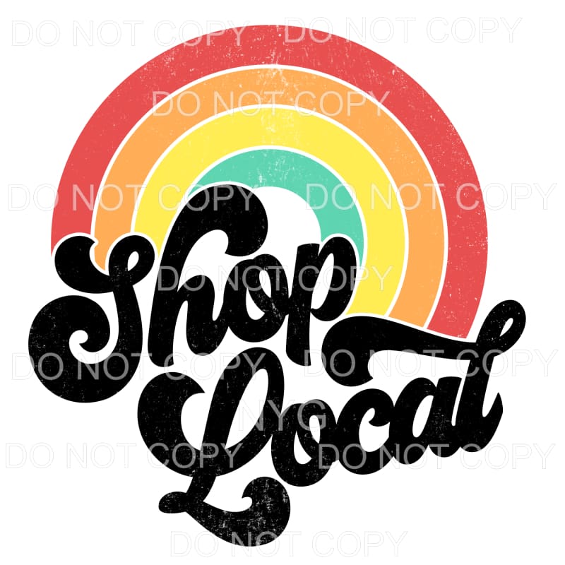 Shop Local Retro Distressed Rainbow Sublimation transfers - 