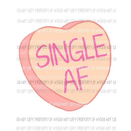 Single AF pink heart Sublimation transfers Heat Transfer