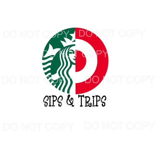 Sips and Trips Starbucks Target Sublimation transfers - Heat