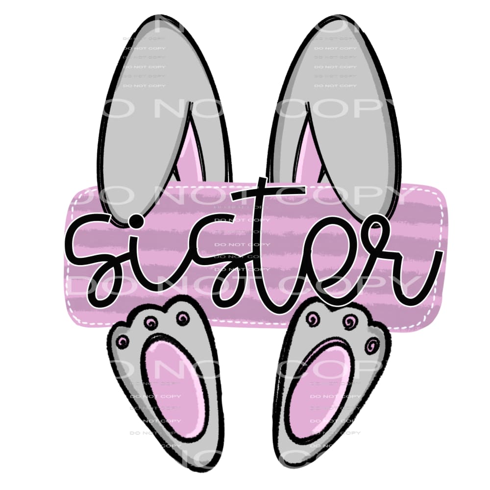 sister bunny #4771 Sublimation transfers - Heat Transfer