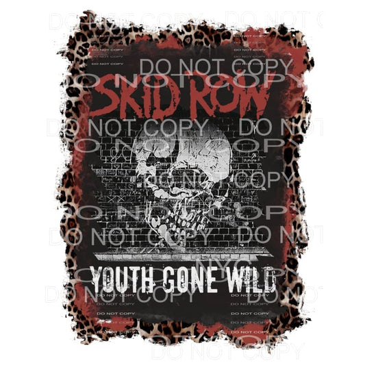 Skid Row Youth Gone While red leopard frame Sublimation 