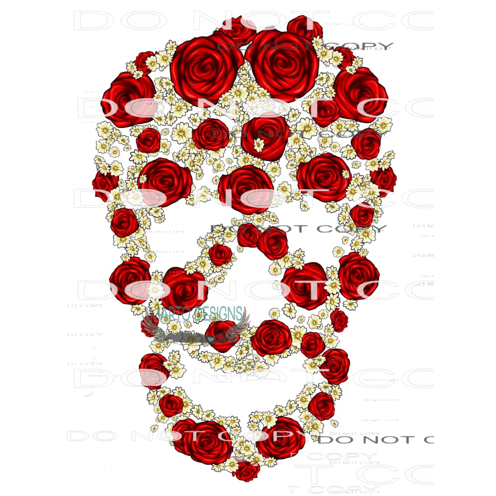 Skull And Roses #8746 Sublimation transfers - Heat Transfer