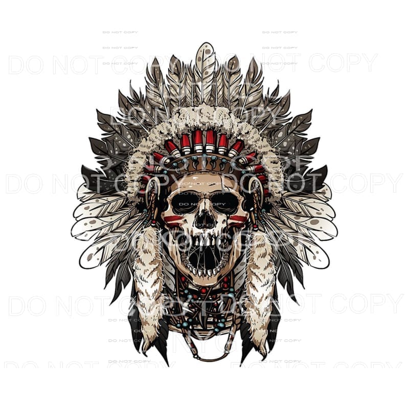 Skull Feather Headdress Sublimation transfers - Heat 