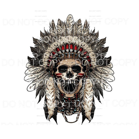 Skull Feather Headdress Sublimation transfers - Heat 
