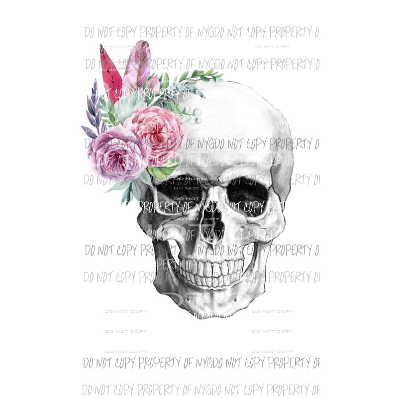 Skull Floral Sublimation transfers Heat Transfer
