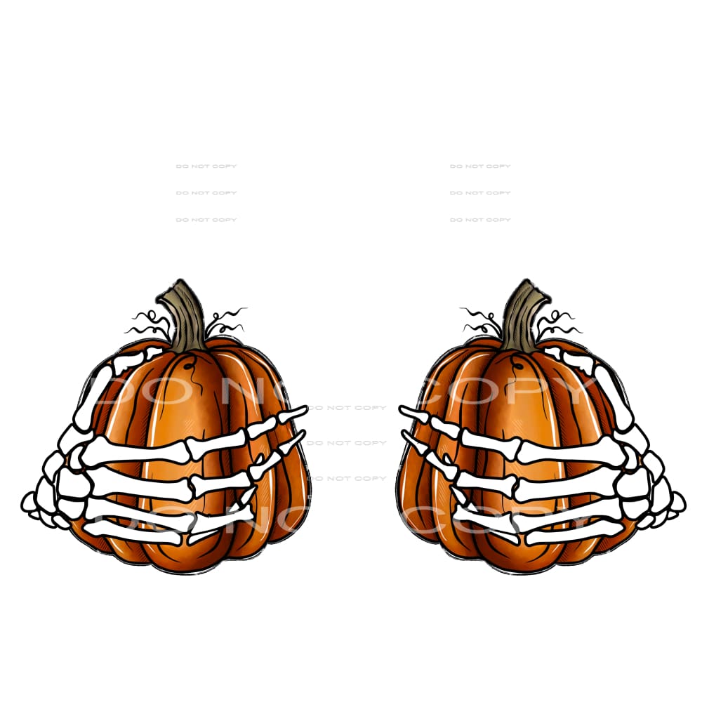 skull hands with pumpkins # 449501 Sublimation transfers - 
