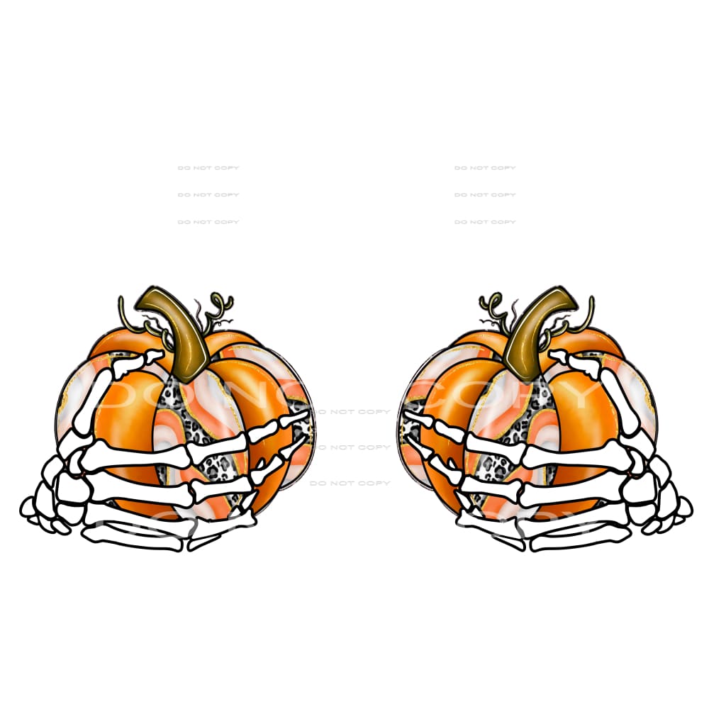 skull hands with pumpkins # 449504 Sublimation transfers - 