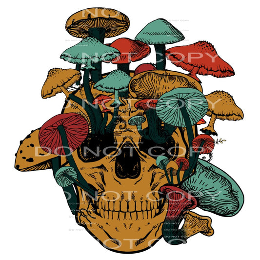 Skull Mushroom #4730 Sublimation transfers - Heat Transfer