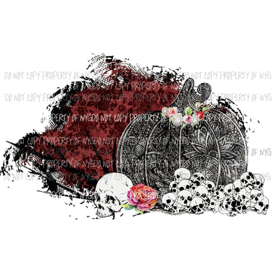 skull pumpkin Sublimation transfers Heat Transfer