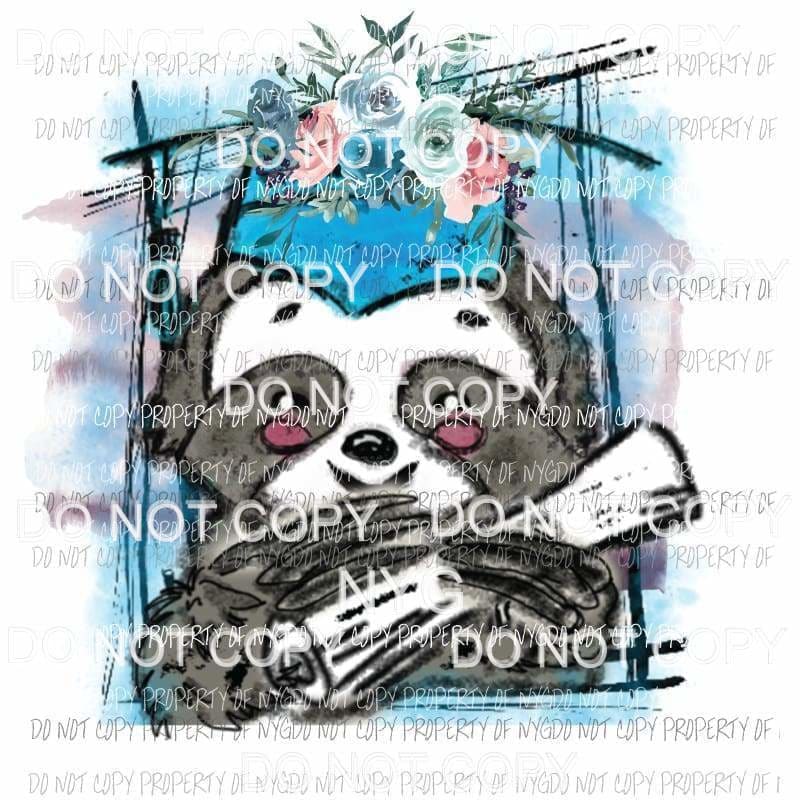 Sloth Graduate girl flower cap Sublimation transfers Heat Transfer