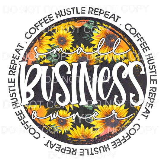 Small Business Owner Sunflower Circle Grunge Sublimation 