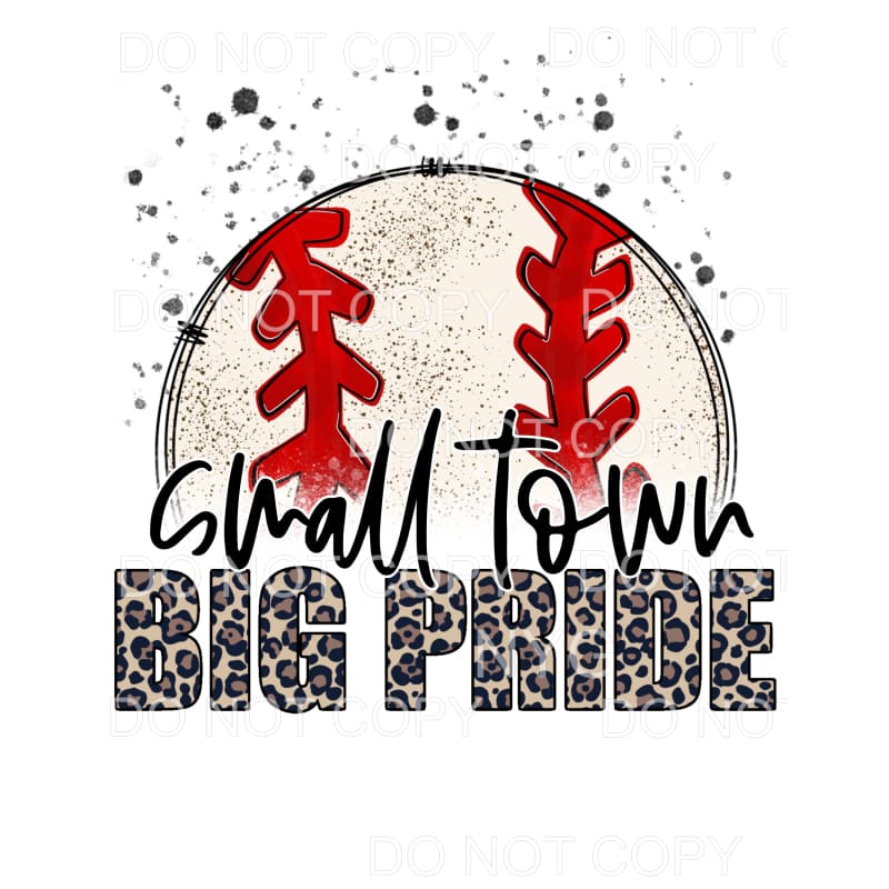 Small Town Big Pride Baseball Leopard Letters #813 