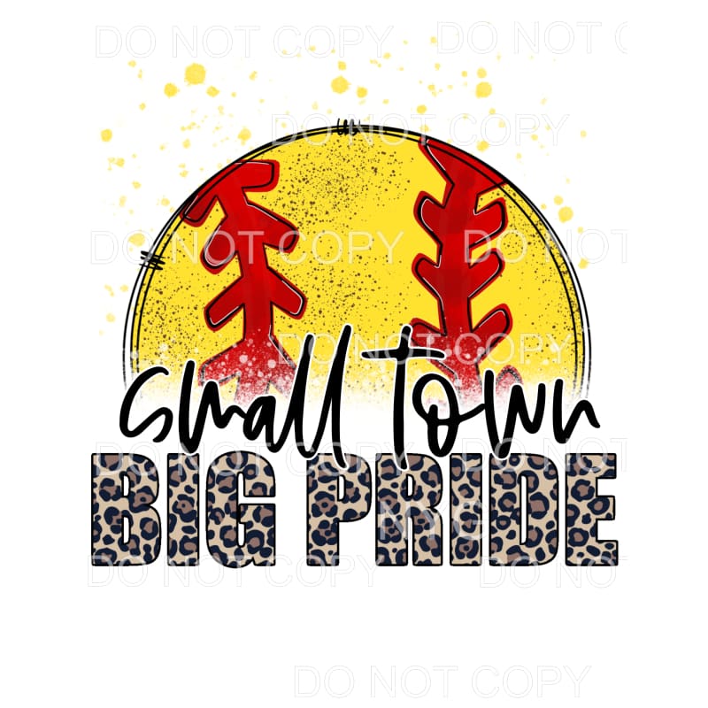 Small Town Big Pride Softball Leopard Letters #812 