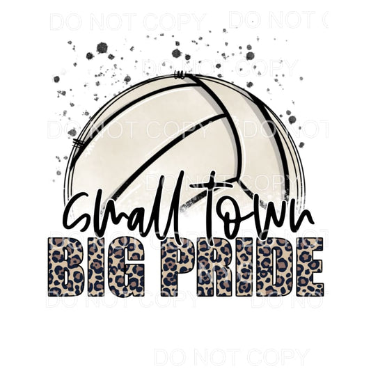 Small Town Big Pride Volleyball Leopard Letters #814 