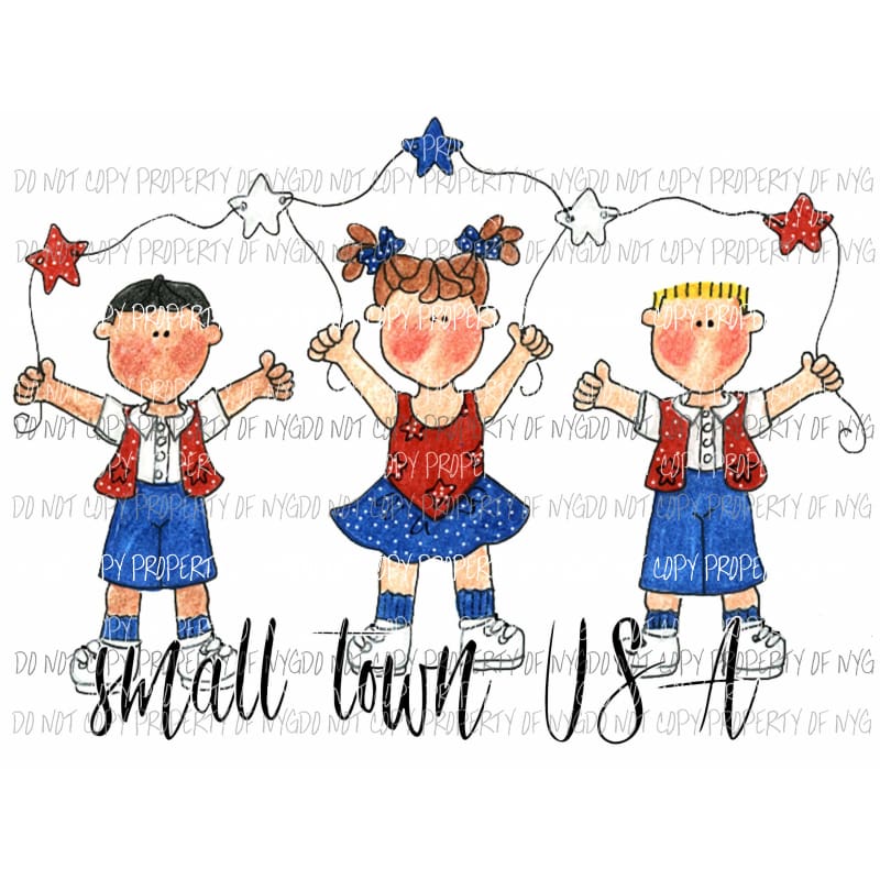 Small town USA kids Sublimation transfers usa 4th of july america memorial labor day Heat Transfer