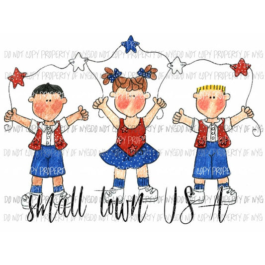 Small town USA kids Sublimation transfers usa 4th of july america memorial labor day Heat Transfer