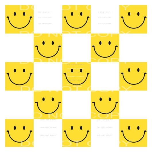 Smiley face checker board # 22262 Sublimation transfers - 
