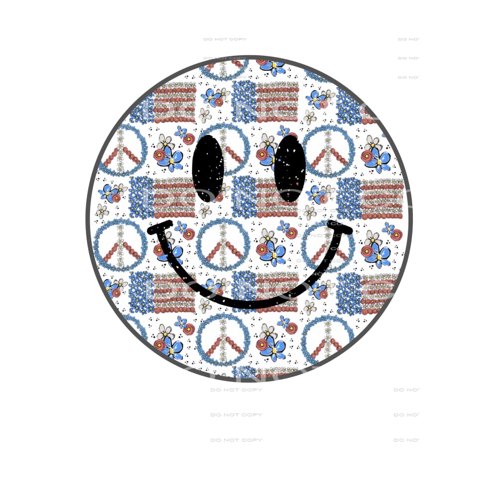smiley face flag #6578 Sublimation transfers - Heat Transfer