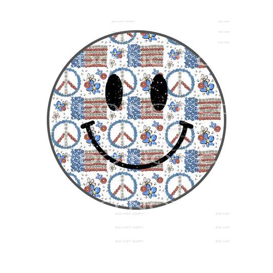 smiley face flag #6578 Sublimation transfers - Heat Transfer