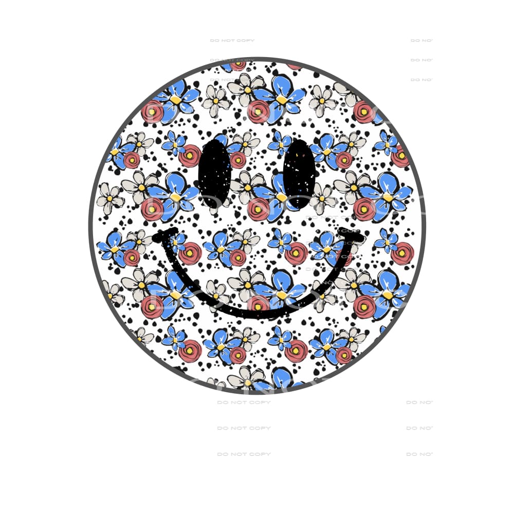 smiley face flowers #6579 Sublimation transfers - Heat 