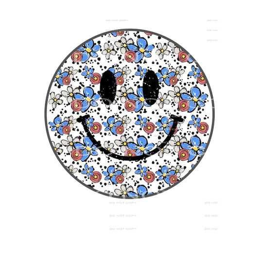 smiley face flowers #6579 Sublimation transfers - Heat 