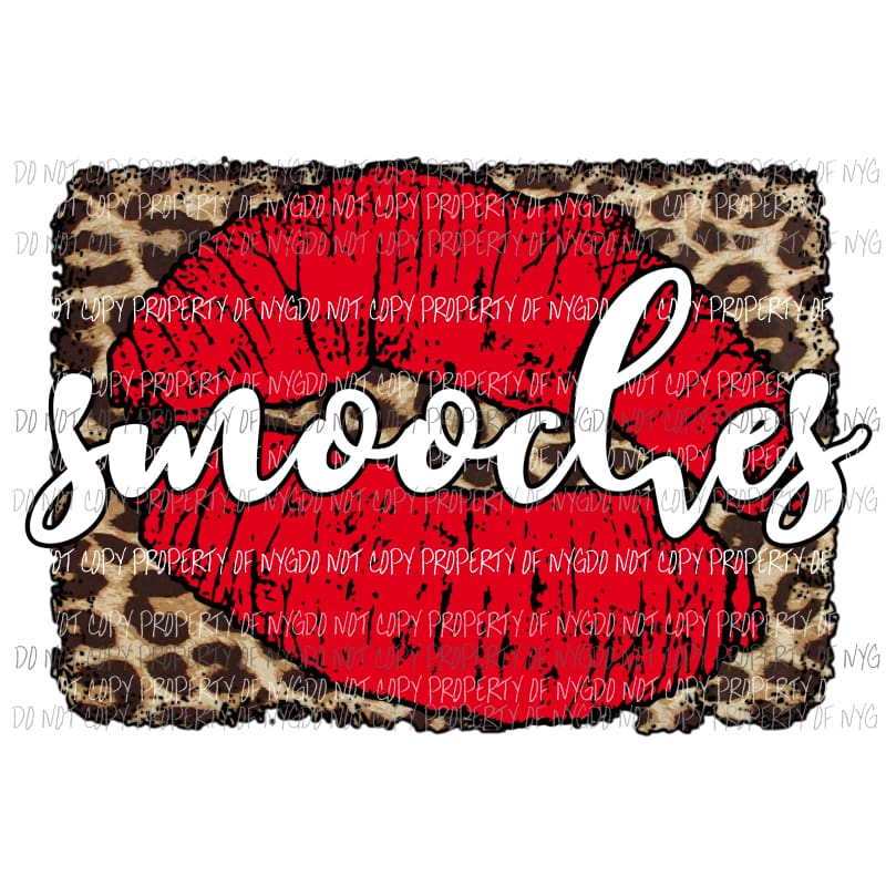 Smooches red lips leopard Sublimation transfers Heat Transfer
