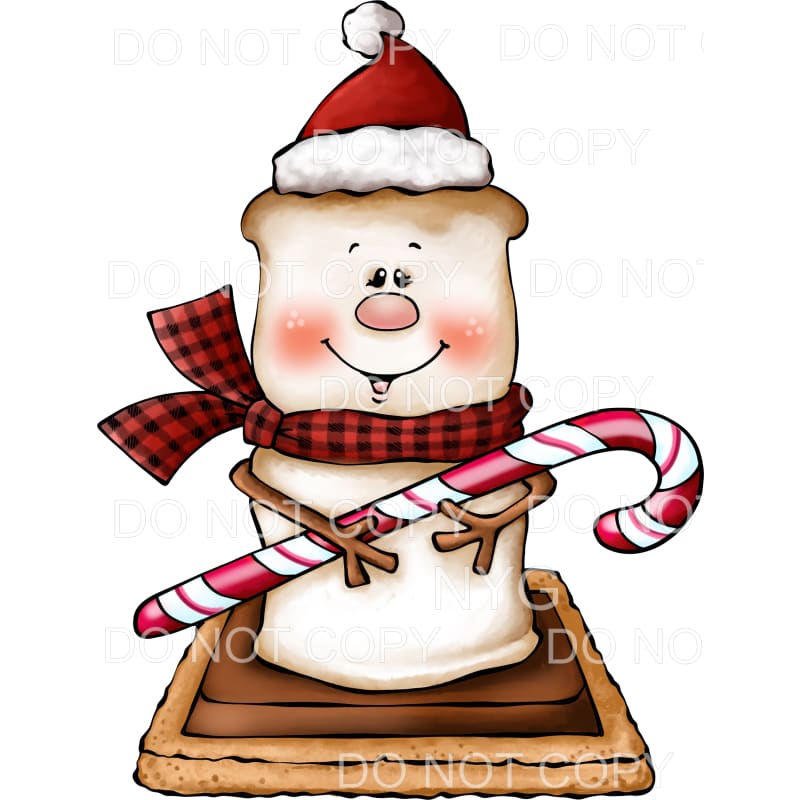 Smore Holding A Candy Cane Winter #399 Sublimation transfers