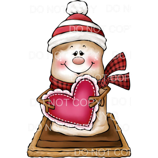 Smore Holding A Red Heart #401 Sublimation transfers - Heat 
