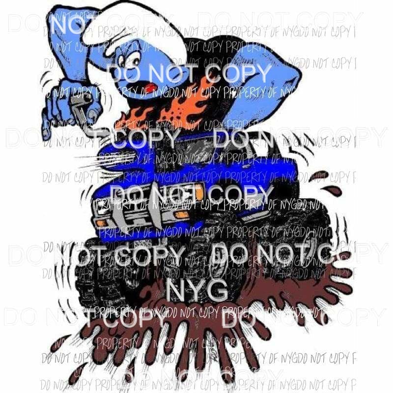 Smurf Monster truck Sublimation transfers Heat Transfer