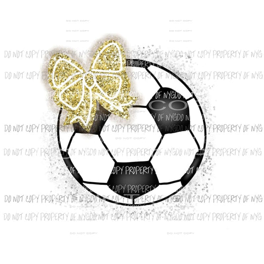 Soccer Gold Bow Sublimation transfers Heat Transfer