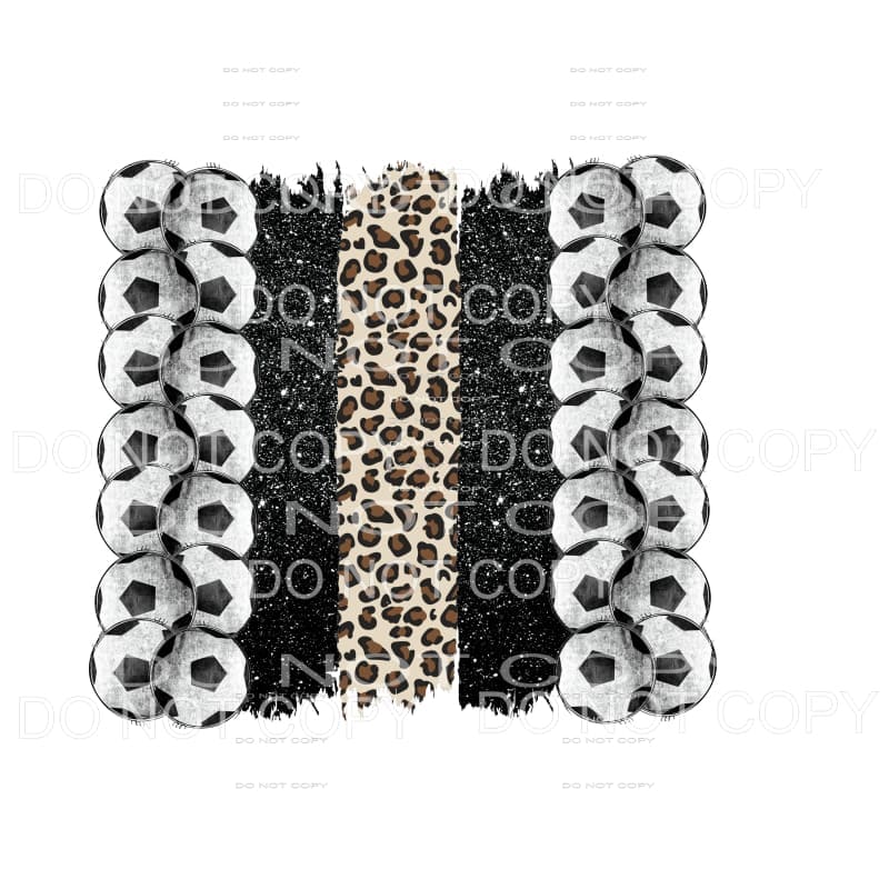 Soccer Leopard Black Glitter Brusk Strokes #756 Sublimation 