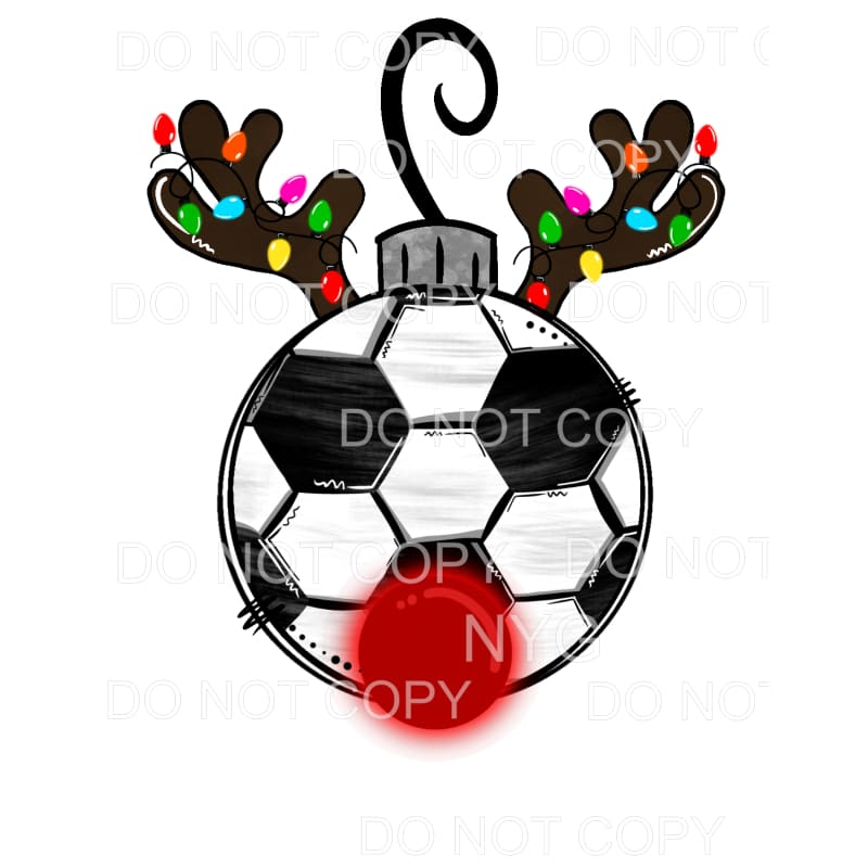 Soccer Rudolph Reindeer Ornament Christmas Lights #1310 