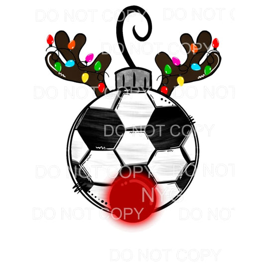 Soccer Rudolph Reindeer Ornament Christmas Lights #1310 