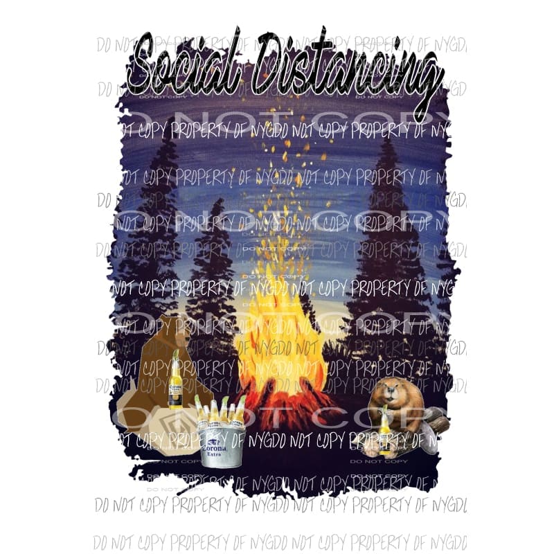 Social Distancing # 1 Sublimation transfers camping corona beer Heat Transfer