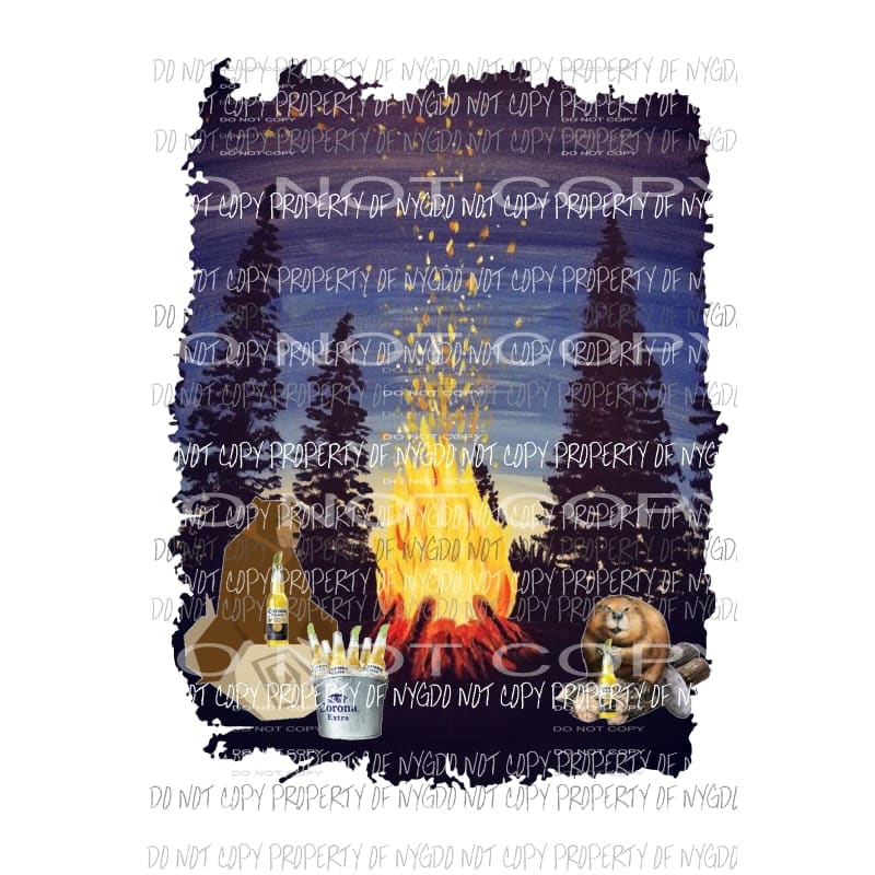 Social Distancing # 2 Sublimation transfers camping corona beer Heat Transfer